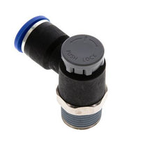 Válvula de control de flujo Codo de salida del medidor 10 mm - R3/8'' Latón/PA 66 Tuerca de seguridad