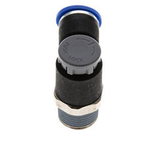 Válvula de control de flujo Codo de salida del medidor 10 mm - R3/8'' Latón/PA 66 Tuerca de seguridad