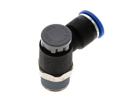 Válvula de control de flujo Codo de salida del medidor 10 mm - R3/8'' Latón/PA 66 Tuerca de seguridad