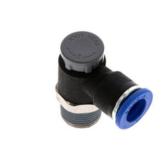 Válvula de control de flujo Codo de salida del medidor 10 mm - R3/8'' Latón/PA 66 Tuerca de seguridad