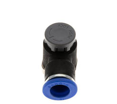 Válvula de control de flujo Codo de salida del medidor 10 mm - R3/8'' Latón/PA 66 Tuerca de seguridad