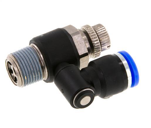 Silenciador de control de flujo Meter-Out Giratorio 10 mm - R3/8'' Latón/PA 66