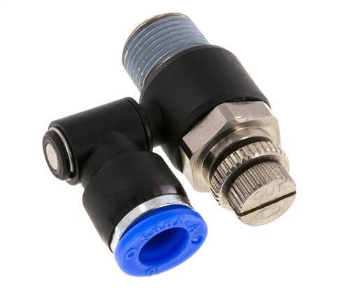 Silenciador de control de flujo Meter-Out Giratorio 10 mm - R3/8'' Latón/PA 66