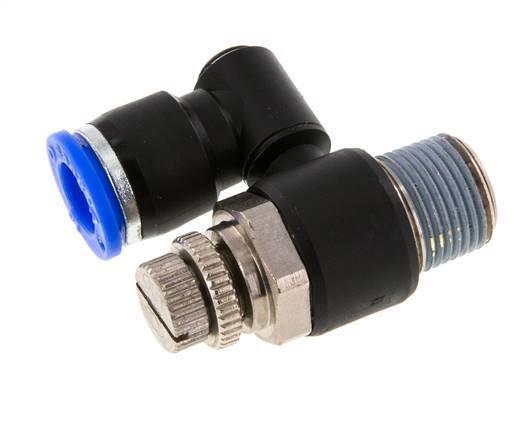 Silenciador de control de flujo Meter-Out Giratorio 10 mm - R3/8'' Latón/PA 66