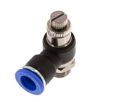 Silenciador de control de flujo Codo de salida de contador 10 mm - G1/4'' Latón/PA 66