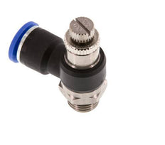 Silenciador de control de flujo Codo de salida de contador 10 mm - G1/4'' Latón/PA 66