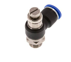 Silenciador de control de flujo Codo de salida de contador 10 mm - G1/4'' Latón/PA 66