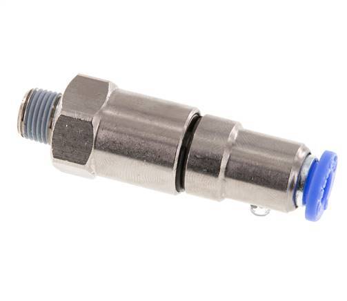 Junta giratoria rápida de 6mm y R1/8'' Roscas macho de latón niquelado/PBT NBR Giratorio