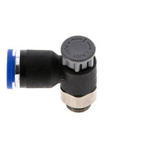 Válvula reguladora de caudal Codo de salida de contador 8 mm - G1/8'' Latón/PA 66 Tuerca de seguridad