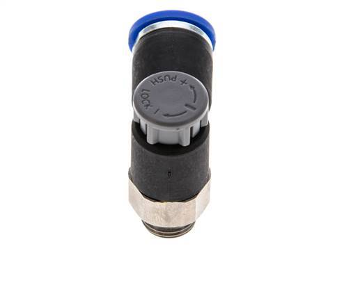 Válvula reguladora de caudal Codo de salida de contador 8 mm - G1/8'' Latón/PA 66 Tuerca de seguridad