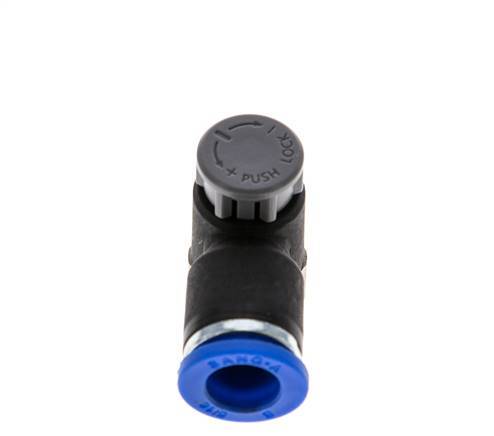Válvula reguladora de caudal Codo de salida de contador 8 mm - G1/8'' Latón/PA 66 Tuerca de seguridad