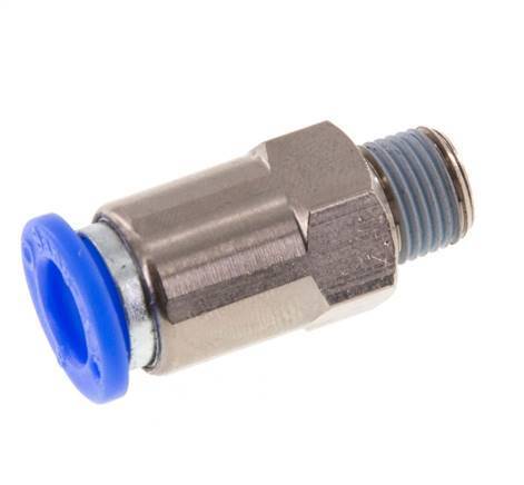 Válvula de retención a presión de 8mm y R1/8'' macho de latón/PBT 0,2-10bar (3-145psi) con rosca para manguera