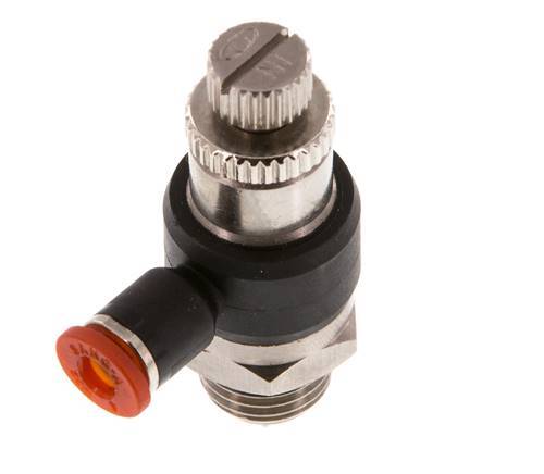 Silenciador de control de flujo Codo de entrada al medidor 4 mm - G1/4'' Latón/PA 66