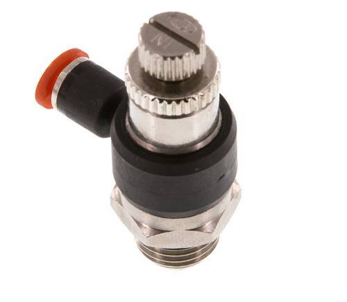 Silenciador de control de flujo Codo de entrada al medidor 4 mm - G1/4'' Latón/PA 66