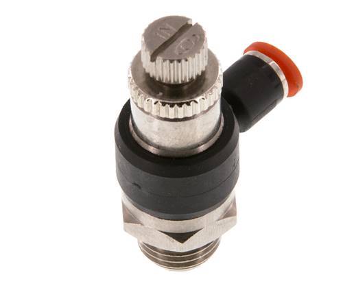 Silenciador de control de flujo Codo de entrada al medidor 4 mm - G1/4'' Latón/PA 66