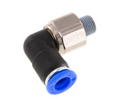 Codo de 8 mm y R1/8'' Junta giratoria con rosca macho latón niquelado/PBT NBR giratorio