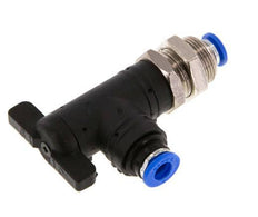 Válvula de bola de 2 vías con codo 6 mm de plástico/latón