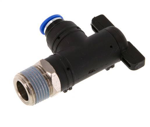 Válvula de bola de codo de 2 vías 6 mm - R3/8'' Plástico/Latón