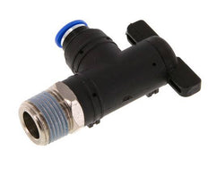 Válvula de bola de codo de 2 vías 6 mm - R3/8'' Plástico/Latón