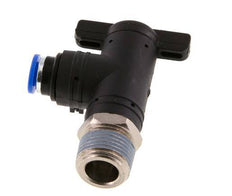 Válvula de bola de codo de 2 vías 6 mm - R3/8'' Plástico/Latón