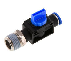 Válvula manual de cierre de 3/2 vías 10 mm - R1/2'' Plástico/Latón Ventilación del lado del tubo