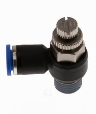 Silenciador de control de flujo Codo de salida de contador 8 mm - R1/4'' Latón/PA 66