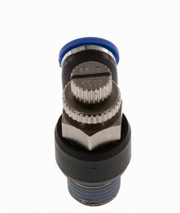 Silenciador de control de flujo Codo de salida de contador 8 mm - R1/4'' Latón/PA 66
