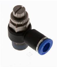 Silenciador de control de flujo Codo de salida de contador 8 mm - R1/4'' Latón/PA 66