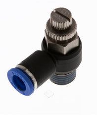 Silenciador de control de flujo Codo de salida de contador 8 mm - R1/4'' Latón/PA 66