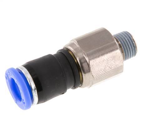 Junta giratoria de 8mm y R1/8'' Roscas macho de latón niquelado/PBT NBR Giratorio