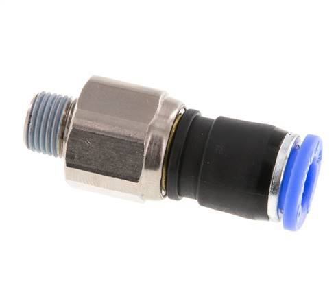 Junta giratoria de 8mm y R1/8'' Roscas macho de latón niquelado/PBT NBR Giratorio
