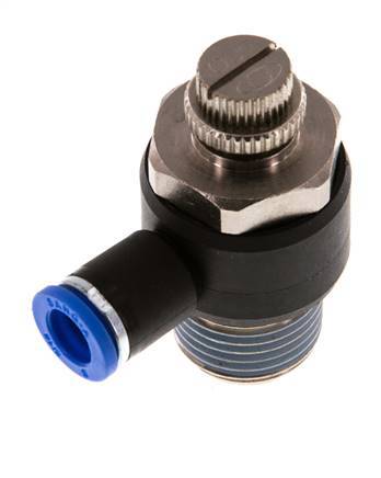 Silenciador de control de flujo Codo de salida de contador 8 mm - R1/2'' Latón/PA 66