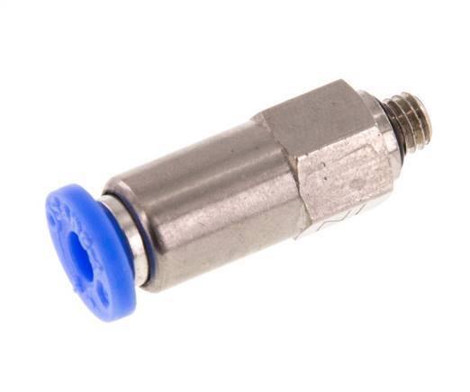 Válvula de retención de empuje de 4 mm y M5 macho de latón/PBT 0,2-10bar (3-145psi) Rosca-manguera