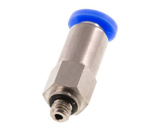 Válvula de retención de empuje de 4 mm y M5 macho de latón/PBT 0,2-10bar (3-145psi) Rosca-manguera