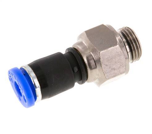 Junta giratoria de 4mm y G1/8'' Roscas macho de latón niquelado/PBT NBR Giratorio