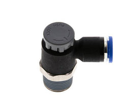 Válvula de control de flujo Codo de salida del medidor 8 mm - R3/8'' Latón/PA 66 Tuerca de seguridad