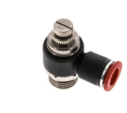 Silenciador de control de flujo Codo de entrada de medidor 12 mm - G1/2'' Latón/PA 66