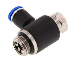 Codo de salida del silenciador de control de flujo 8 mm - G3/8'' Latón/PA 66 Tornillo ranurado