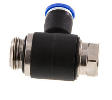Codo de salida del silenciador de control de flujo 8 mm - G3/8'' Latón/PA 66 Tornillo ranurado