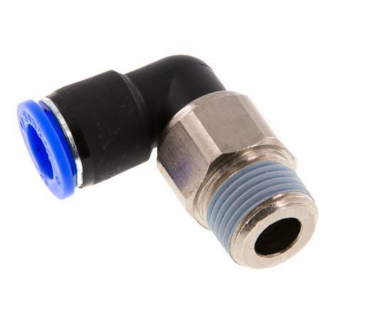 Codo de 12 mm y R1/2'' Junta giratoria con rosca macho de latón niquelado/PBT NBR giratorio