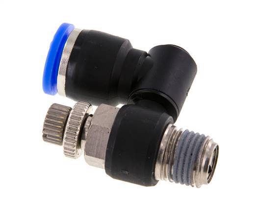 Silenciador de control de flujo Meter-Out Giratorio 10 mm - R1/4'' Latón/PA 66