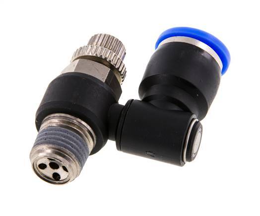Silenciador de control de flujo Meter-Out Giratorio 10 mm - R1/4'' Latón/PA 66