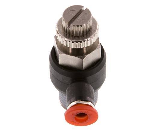 Silenciador de control de flujo Codo de entrada de medidor 4 mm - R1/4'' Latón/PA 66