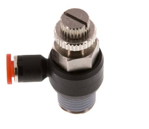 Silenciador de control de flujo Codo de entrada de medidor 4 mm - R1/4'' Latón/PA 66