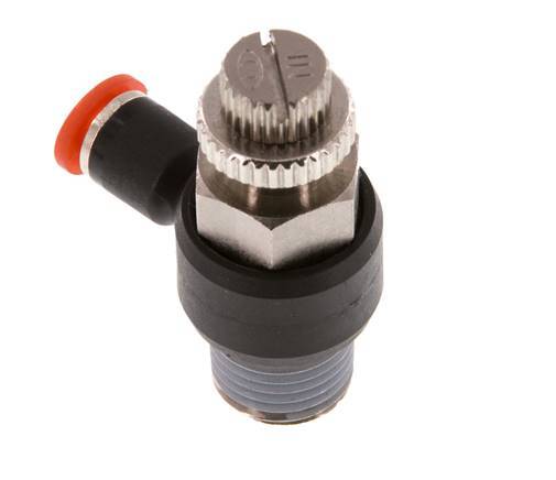 Silenciador de control de flujo Codo de entrada de medidor 4 mm - R1/4'' Latón/PA 66