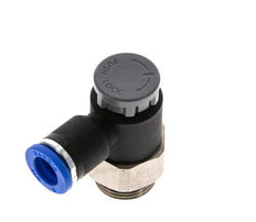Válvula reguladora de caudal Codo de salida de contador 8 mm - G3/8'' Latón/PA 66 Tuerca de seguridad