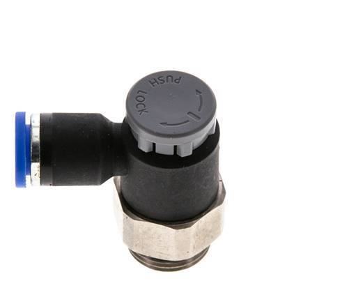 Válvula reguladora de caudal Codo de salida de contador 8 mm - G3/8'' Latón/PA 66 Tuerca de seguridad