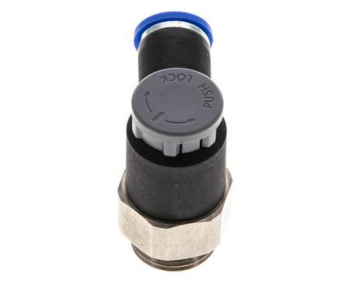 Válvula reguladora de caudal Codo de salida de contador 8 mm - G3/8'' Latón/PA 66 Tuerca de seguridad