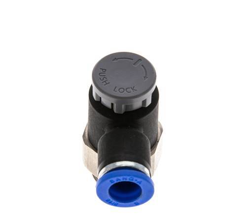 Válvula reguladora de caudal Codo de salida de contador 8 mm - G3/8'' Latón/PA 66 Tuerca de seguridad