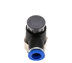Válvula reguladora de caudal Codo de salida de contador 8 mm - G3/8'' Latón/PA 66 Tuerca de seguridad